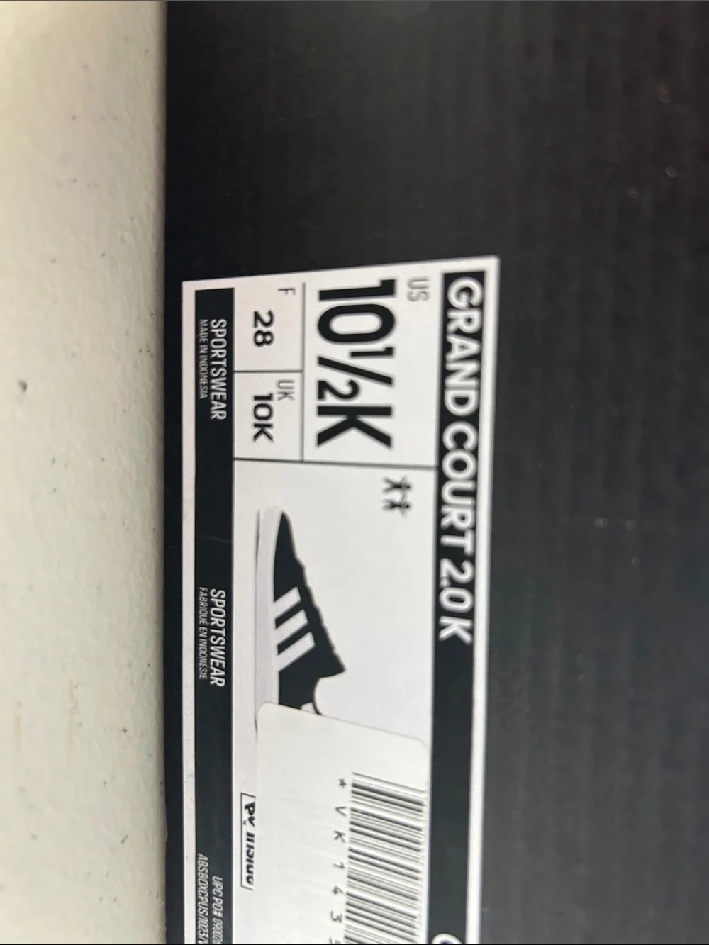 adidas Kids Black Sneakers with White Stripes